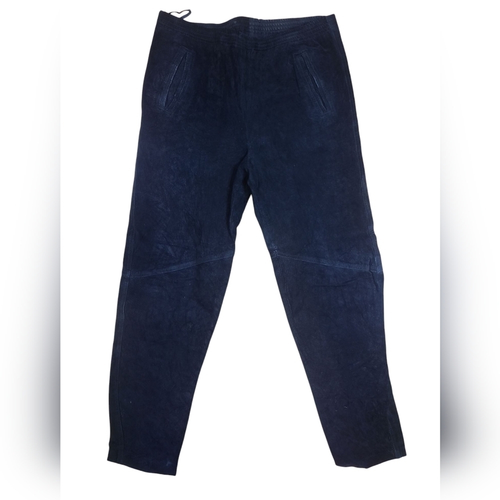 Vintage Black Suede Leather Pants